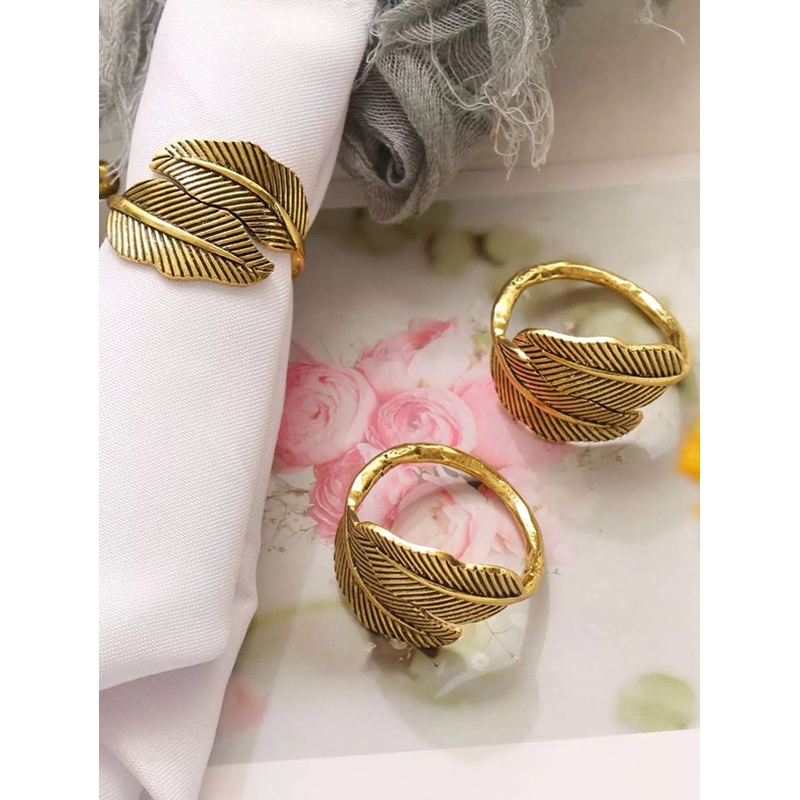 1pc Leaf Shaped Napkin Ring|one-size