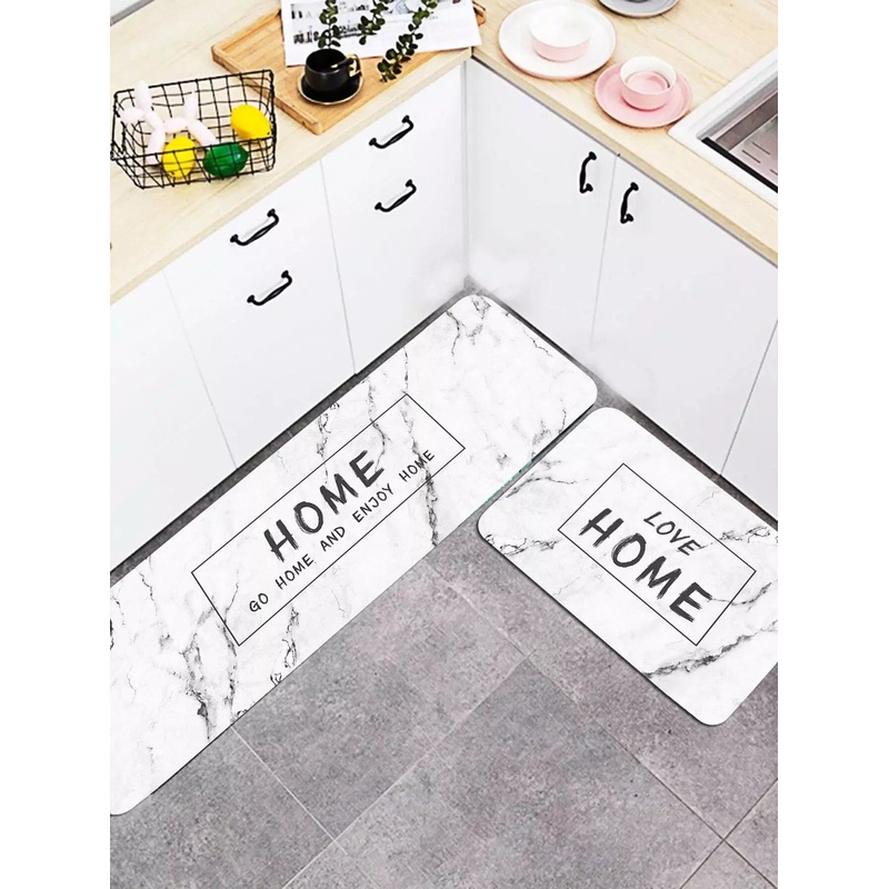 1pc Marble Pattern Kitchen Carpet