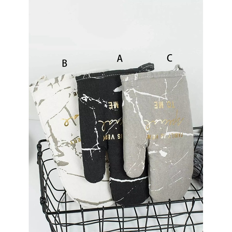 1pc Marble Pattern Microwave Oven Glove