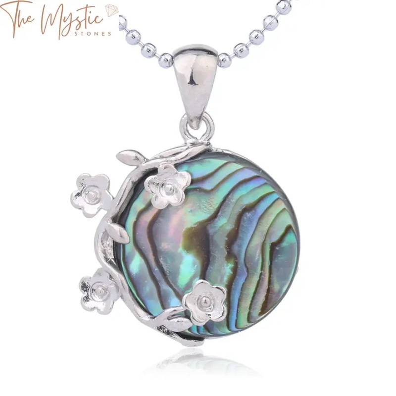 Abalone Shell Flower Pendant Necklace