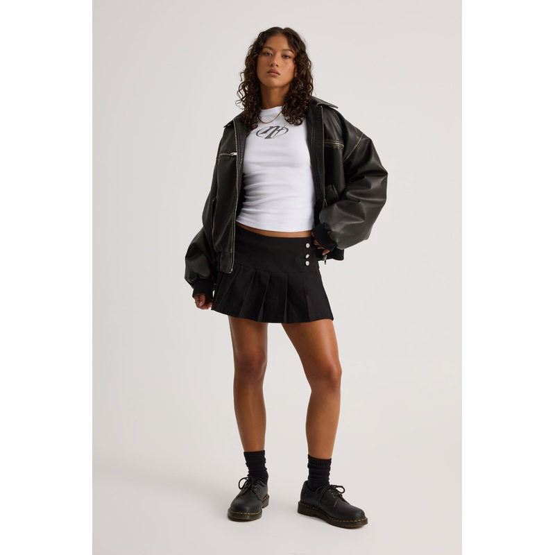 Button Pleat Skort|4|6|8|10|12|14|16