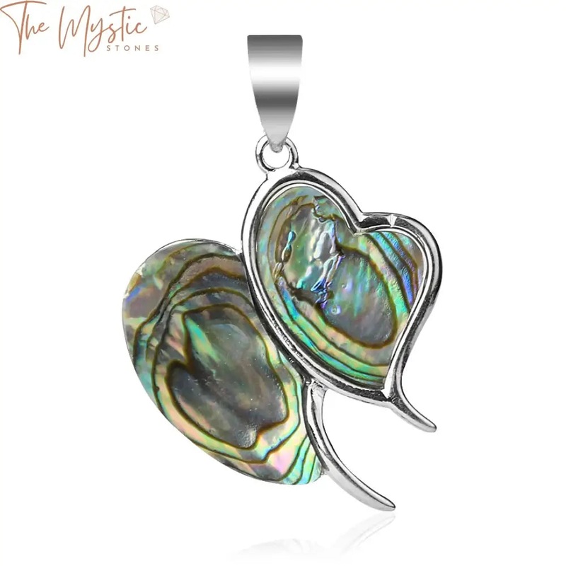 New Zealand Abalone Shell Double Heart Pendant