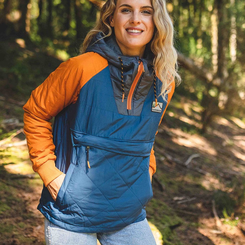 Ocean recycelte isolierte 1/2 Zip Jacke – Fhnrichblau
