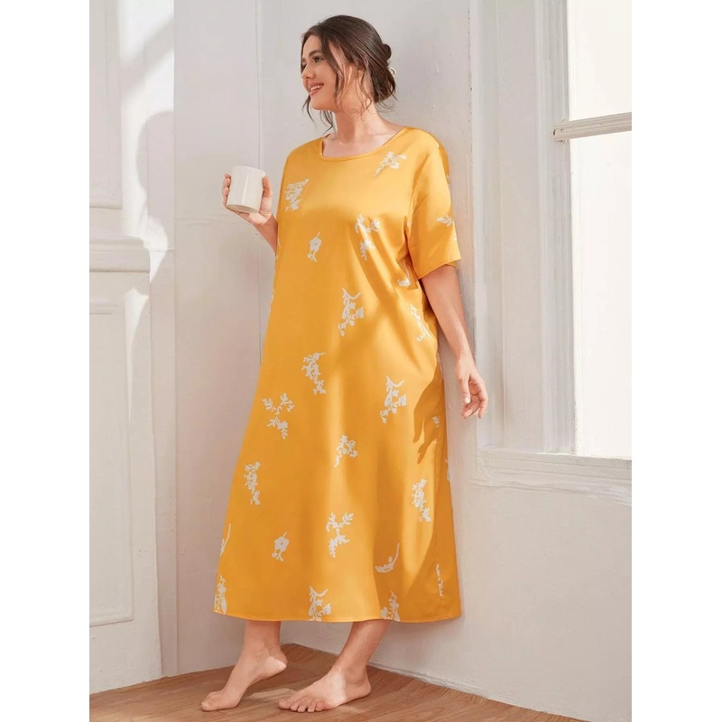 Plus Floral Print Night Dress|1XL