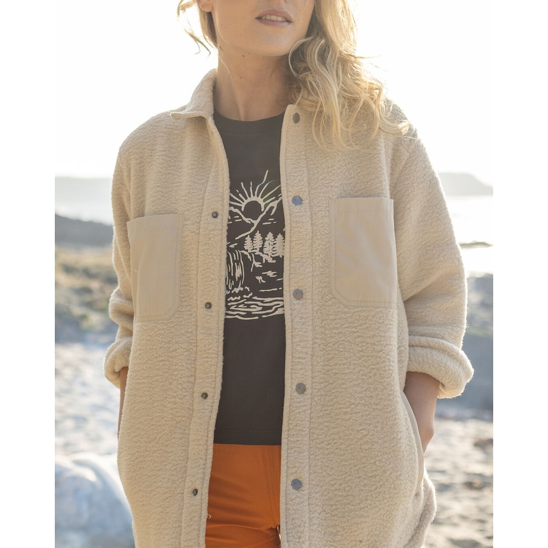 Rappel Recyceltes Sherpa-Fleece-Oversized-Hemd – Hafermehl