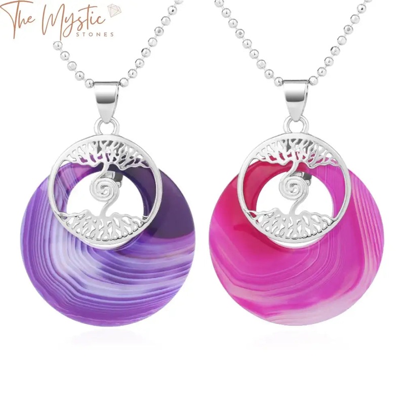 Tree of Life Onyx & Seashell Pendant Necklace