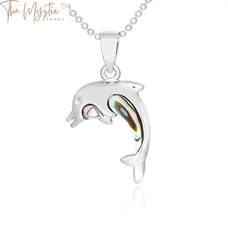 White Mother Pearl Dolphin Pendant Necklace