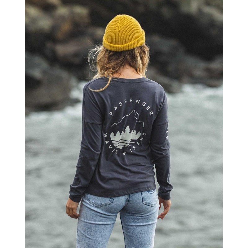 Big Leaf Recyceltes Langarmshirt – Verblasstes Schwarz