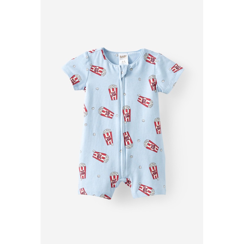 The Short Sleeve Zip Romper|NEWBRN|0-3M|3-6M|6-12M|12-18M|18-24M