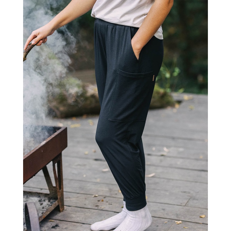 Day Dream Recycelte Baumwollhose – Schwarz