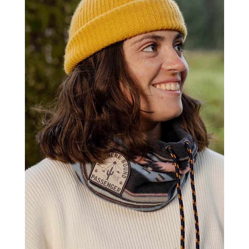 Tor Polar Fleece Schlauchschal – Tiefes Marineblau Vintage Geo