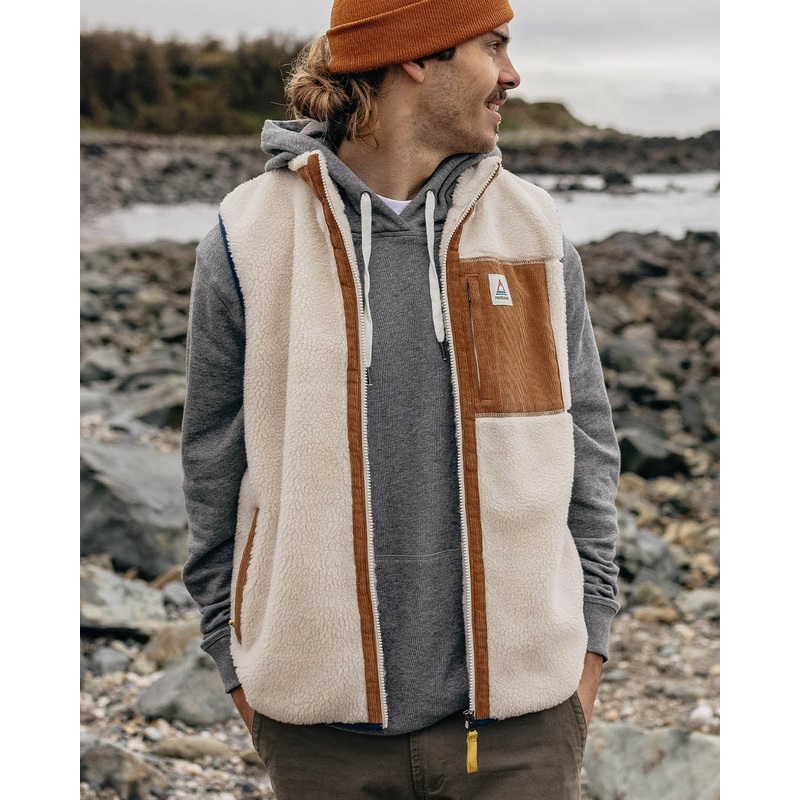 Canyon Recycelte Tiefflor-Sherpa-Weste – Cremefarben