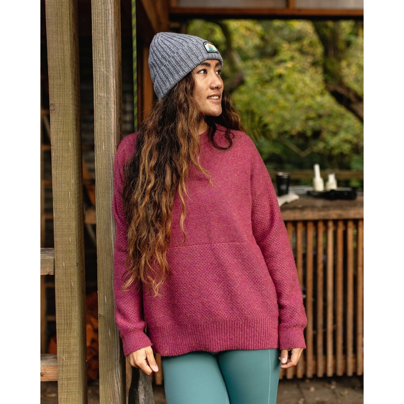 Cove Recycelter Gestrickter Pullover – Rhabarber