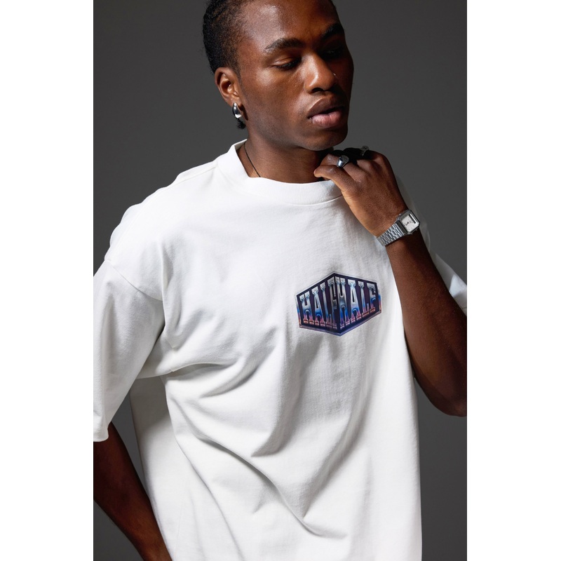 Half Half Heavyweight Box Fit Graphic Tshirt