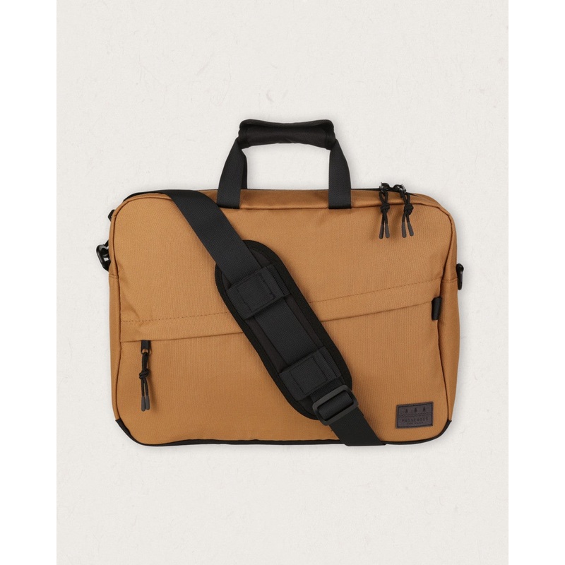 Recycelte Kuriertasche – Goldbraun