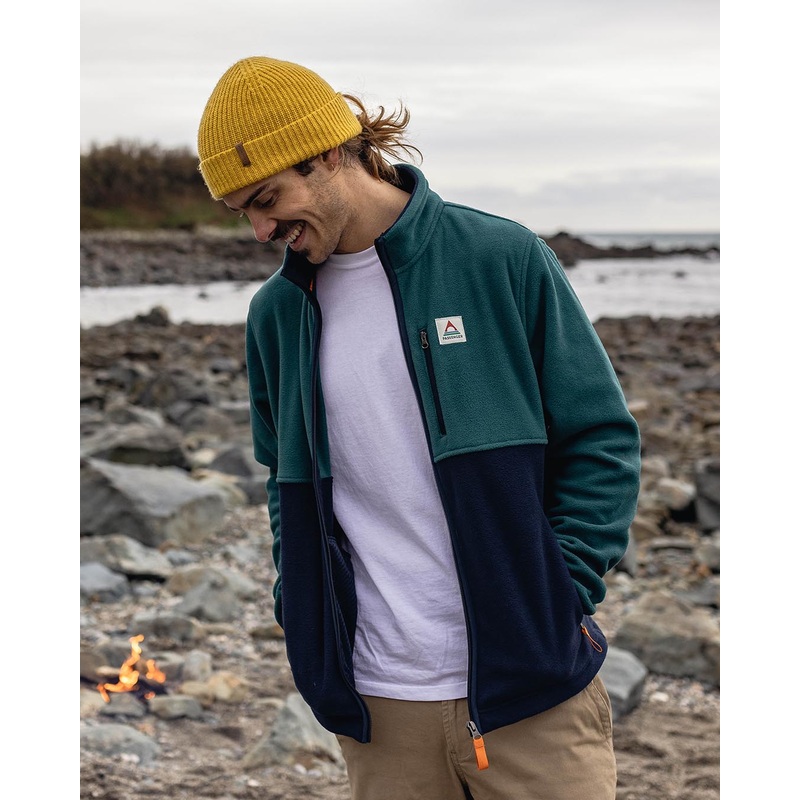 Ridge Full Zip recyceltes Polar-Fleece – Mittelmeer/Tiefes Marineblau