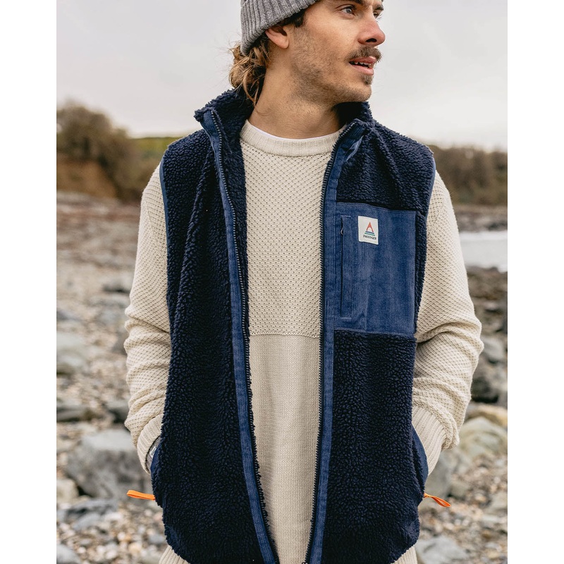 Canyon Recycelte Tiefflor-Sherpa-Weste – Tiefes Marineblau