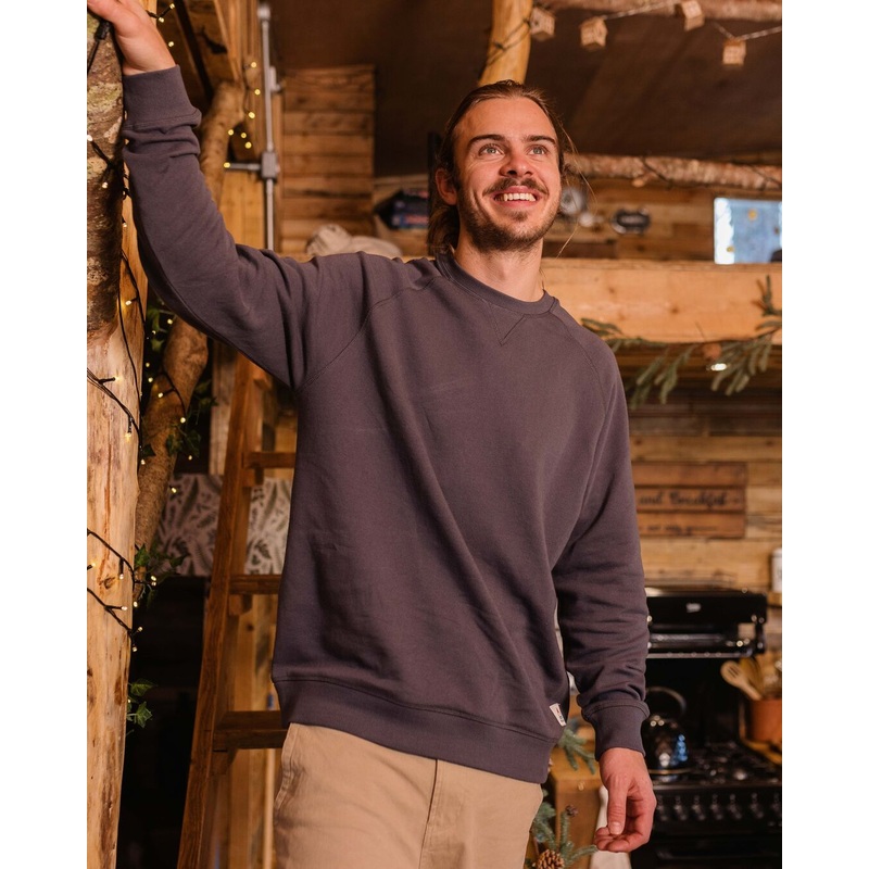 Heritage Recyceltes Baumwoll-Sweatshirt – Verblasstes Schwarz