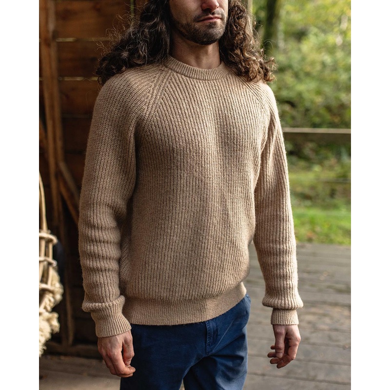 Offshore recycelter Strickpullover – Sand