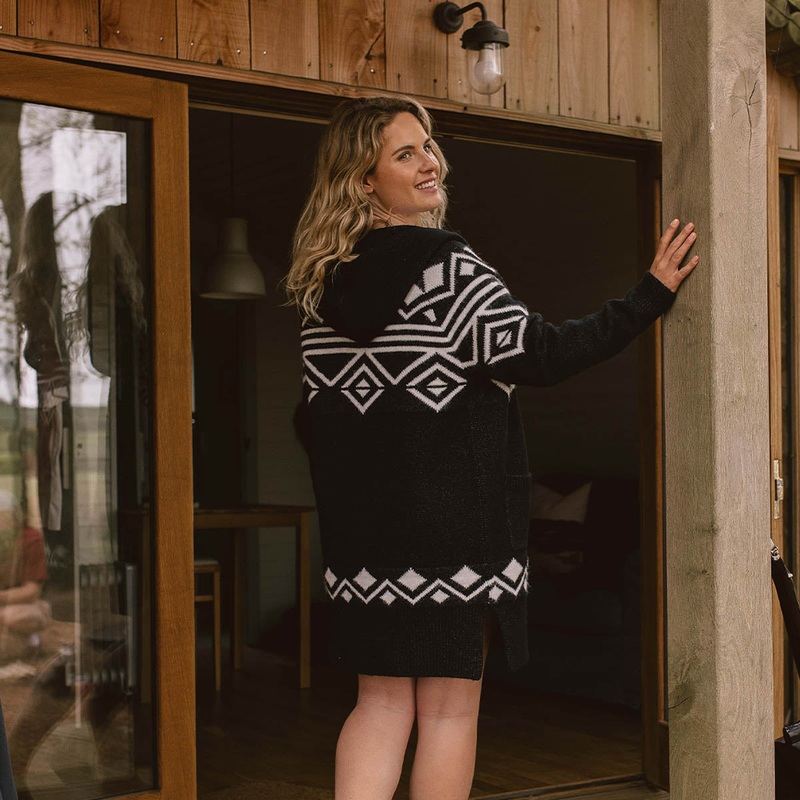 Palumbo Kapuzen-Cardigan – Turbulenzgrau