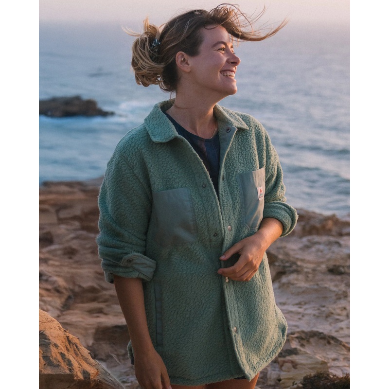 Rappel Recyceltes Sherpa Oversized Hemd – Pistazie