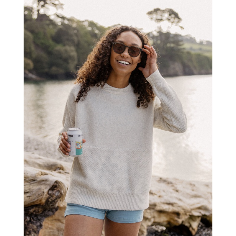 Cove Recycelter Gestrickter Pullover – Cremefarben