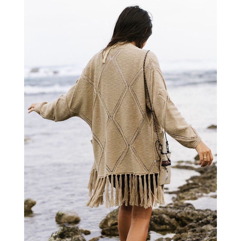 Palm Bio-Baumwoll-Cardigan – Biskuit