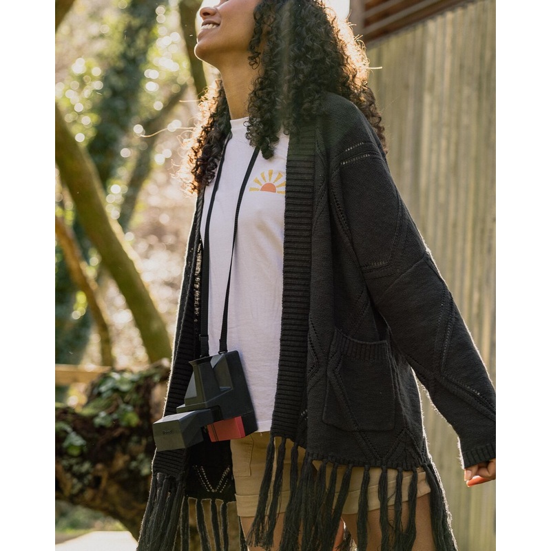 Palm Bio-Baumwoll-Cardigan – Schwarz