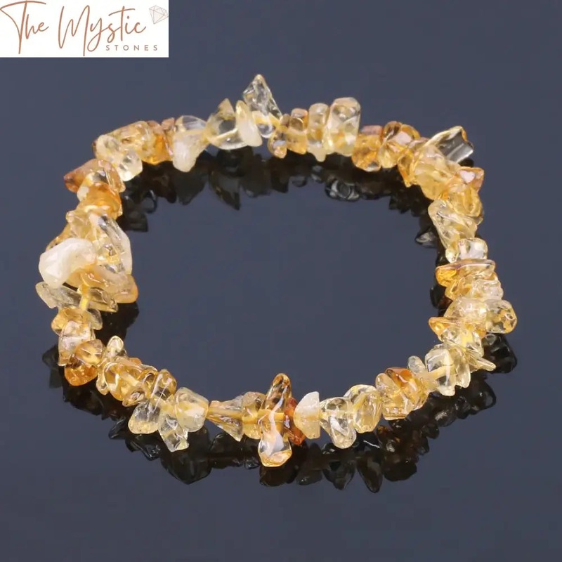 Yellow Crystal Quartz Bead Bracelet
