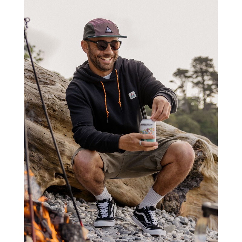 Cliff recycelte Baumwoll-Kapuzenpullover – Schwarz