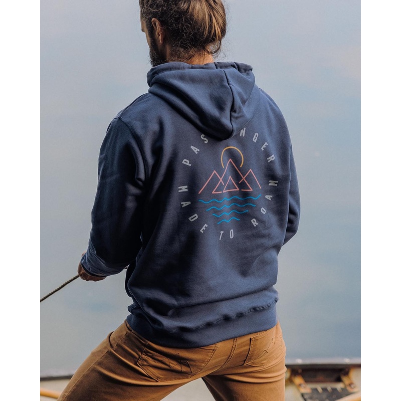 Escapism Recycelter Baumwoll-Kapuzenpullover – Dunkler Denim