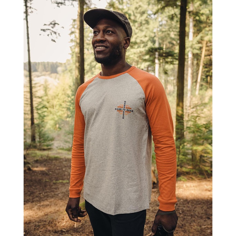 Oar Recyceltes Baumwoll-Langarmshirt – Gebranntes Orange