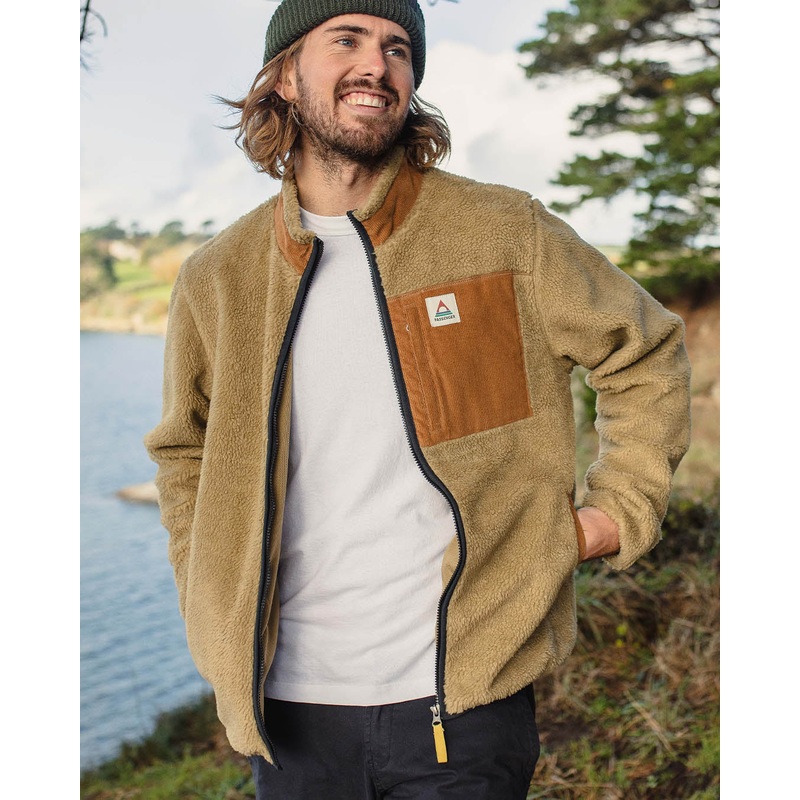 Trekker Recyceltes Tiefflor-Sherpa-Fleece – Biskuit
