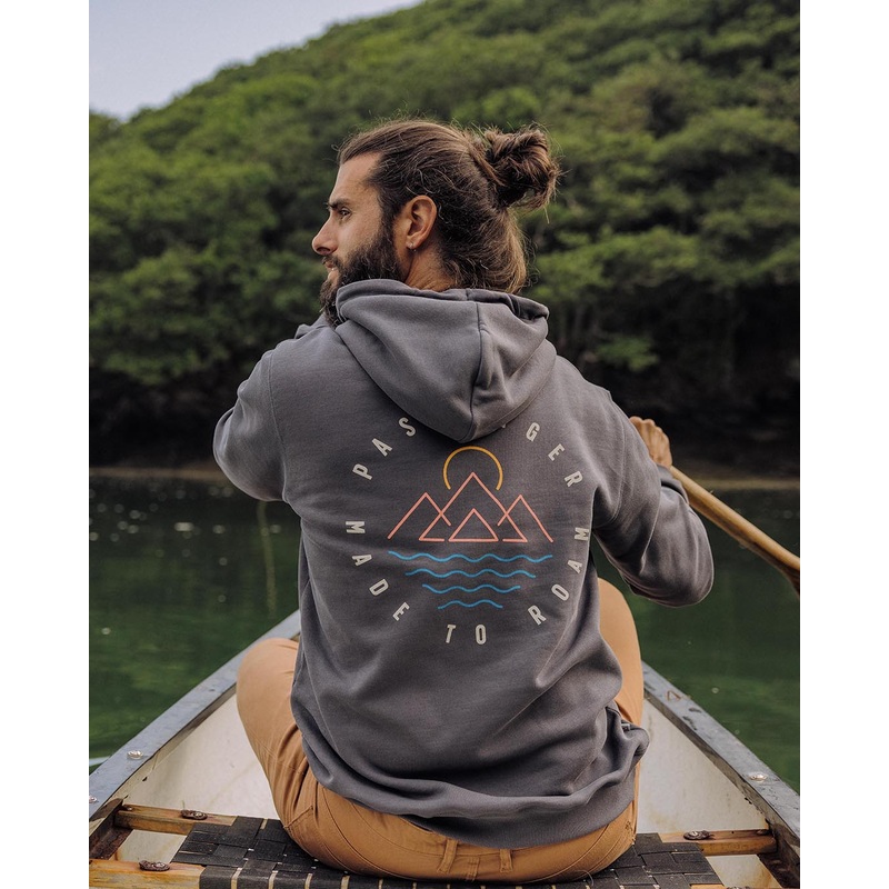 Escapism Recycelter Baumwoll-Kapuzenpullover – Verblasstes Schwarz