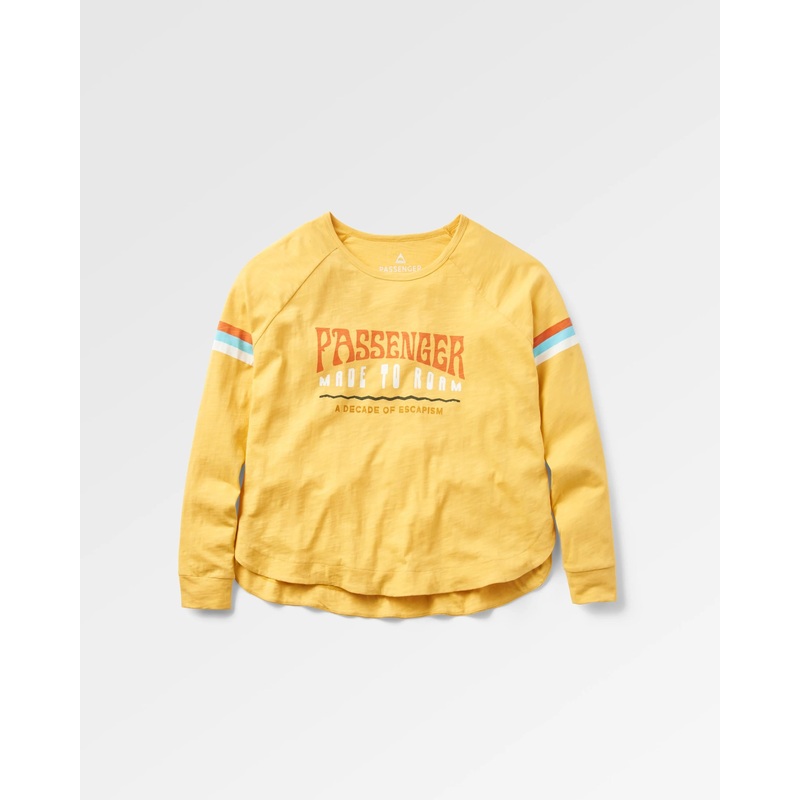 La Sarena Recyceltes Baumwoll Langarmshirt Oversized – Ockergelb