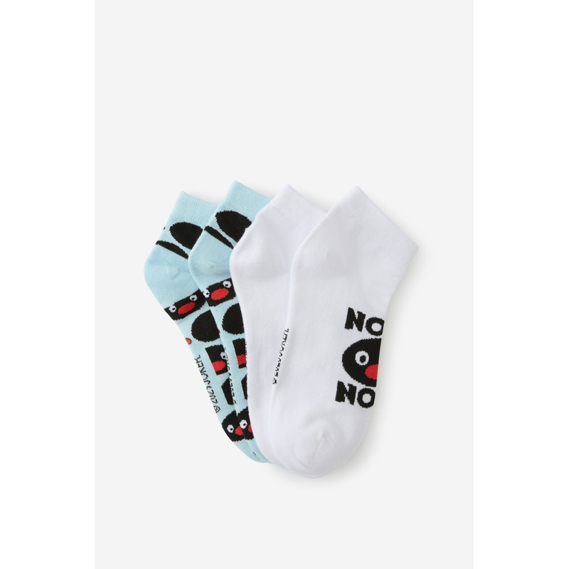 Pingu 2 Pk Of Ankle Socks|SOLID