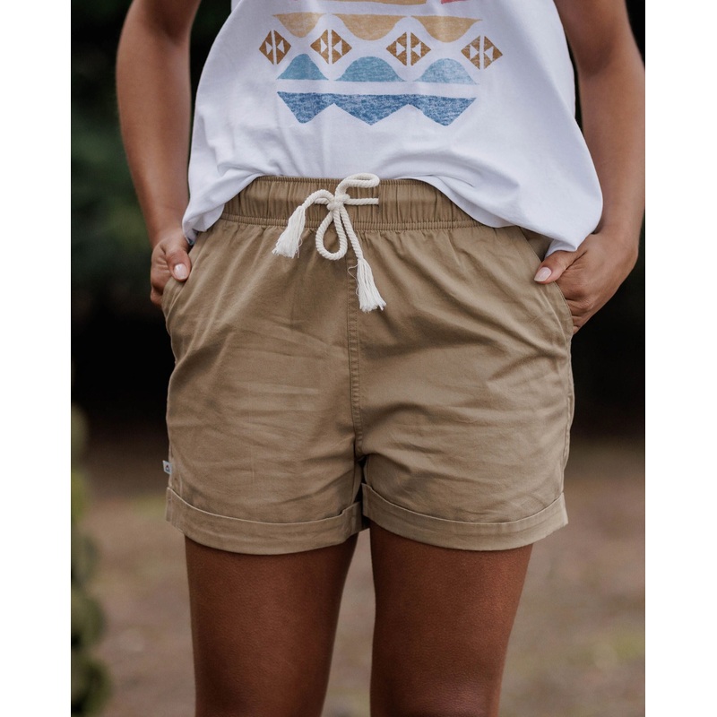 Santosa Twill-Shorts – Biskuit