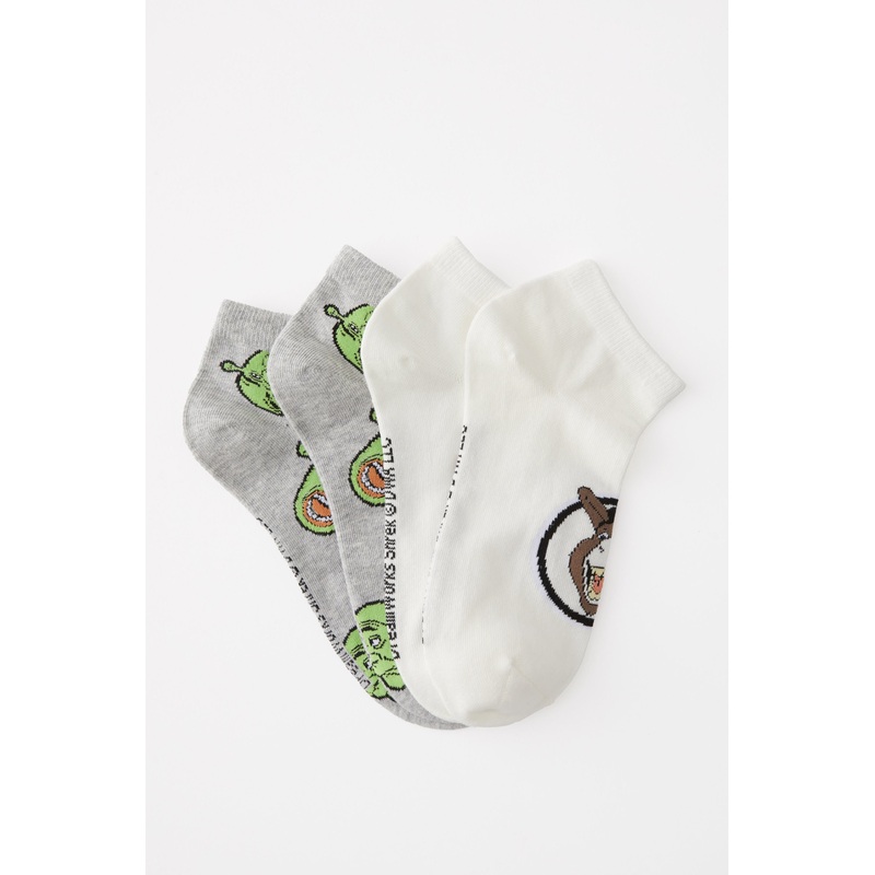 Shrek 2 Pk Of Ankle Socks|SOLID