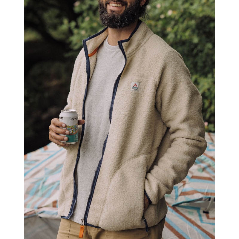 Tripper Recyceltes Sherpa-Fleece mit Reiverschluss – Hafermehl