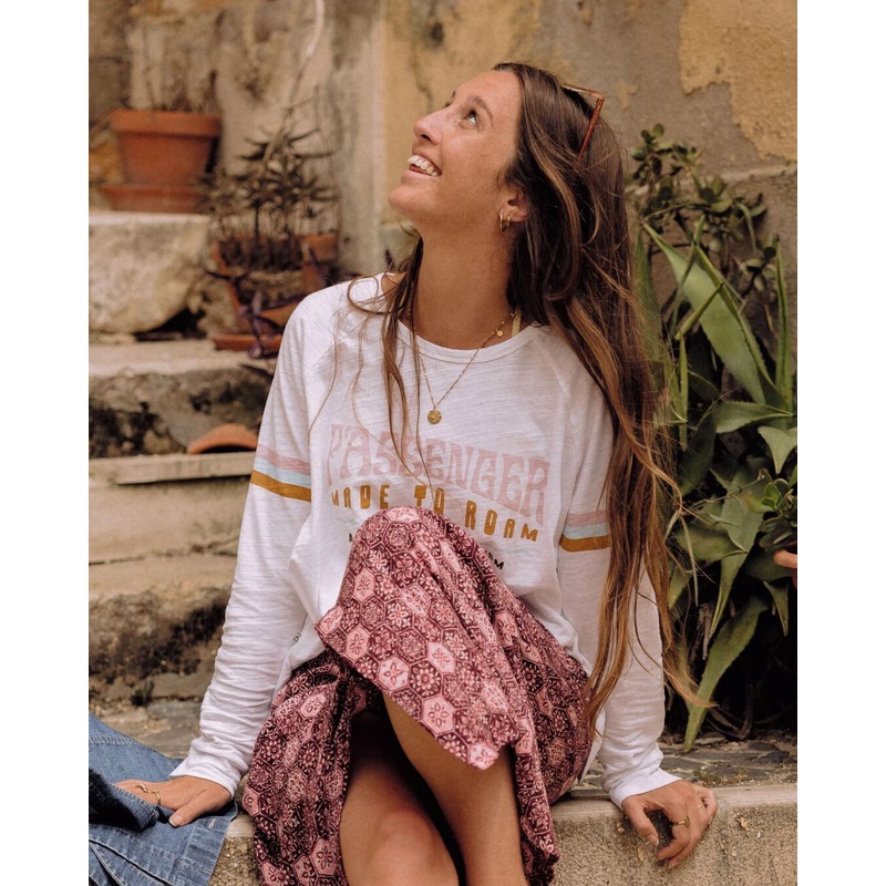 La Sarena Recyceltes Baumwoll Langarmshirt Oversized – Wei