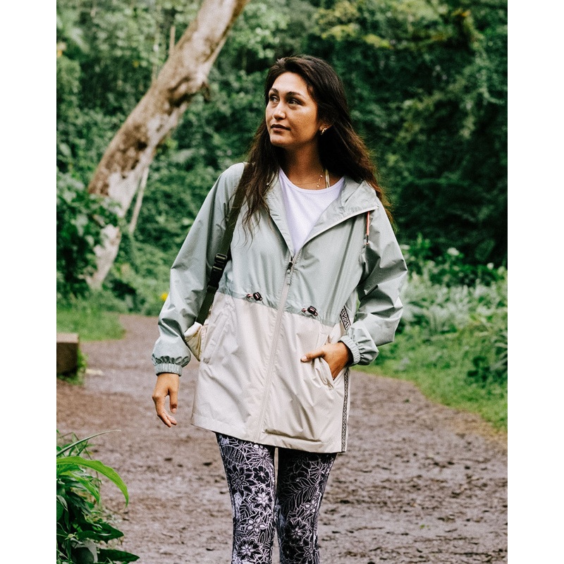 Nimbin recycelte wasserabweisende Jacke mit durchgehendem Reiverschluss – Pistazie