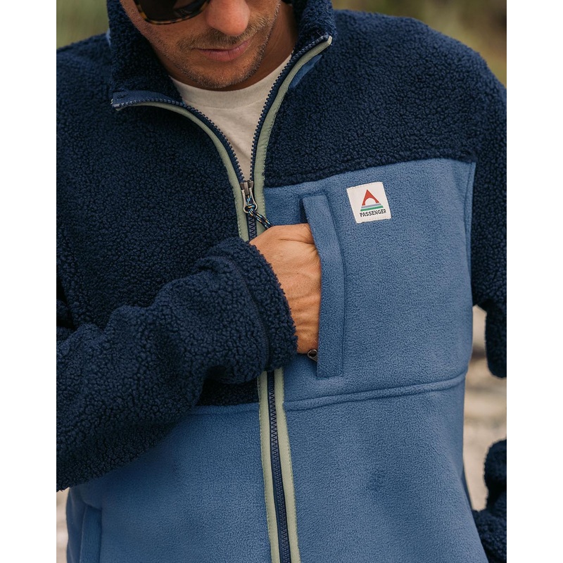 Sendero recyceltes Full Zip Fleece – Tiefes Marineblau