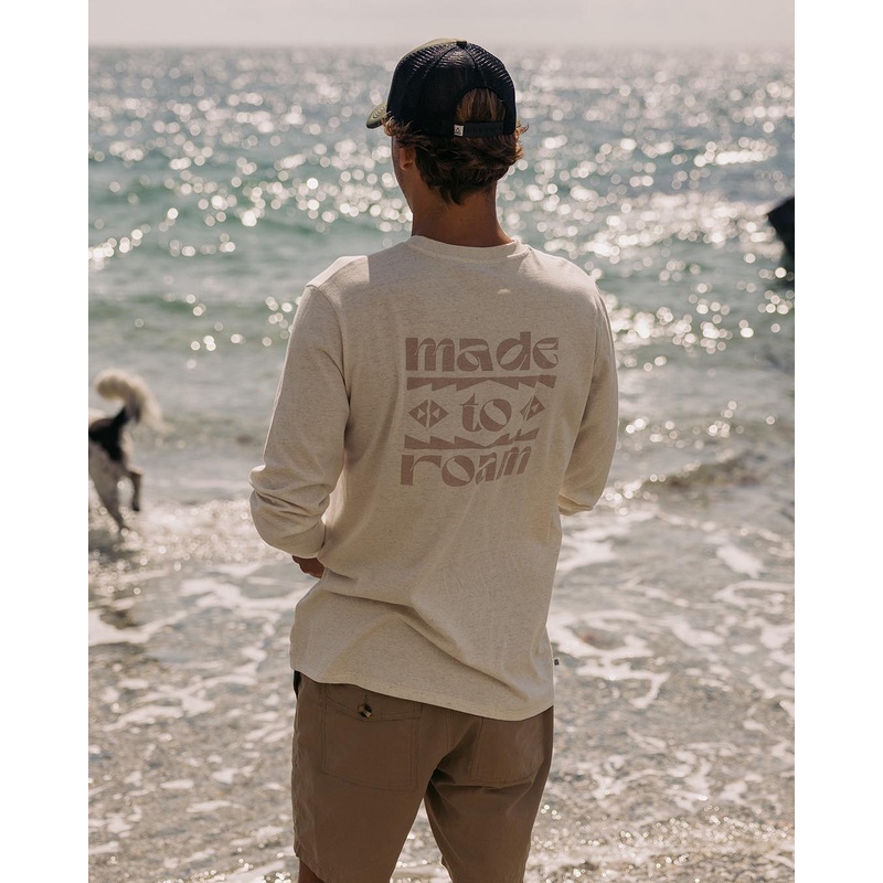 Sunrise Recycelte Baumwolle Langarm T-Shirt – Milchig Meliert