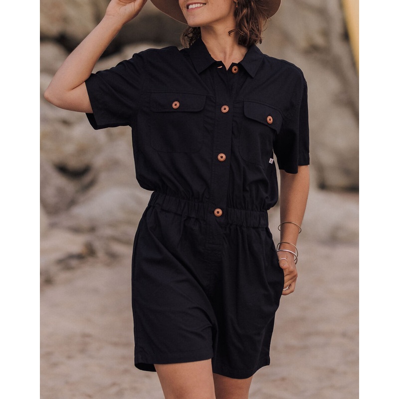 Topas Kurzer Overall – Schwarz