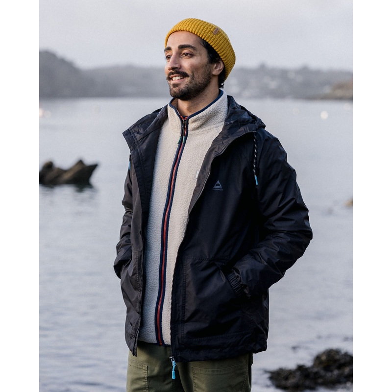 Tallows recycelte wasserabweisende Jacke – Echtes Schwarz