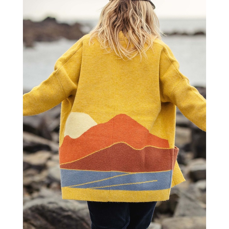 Vista Recycelter Strickcardigan – Bernsteingold