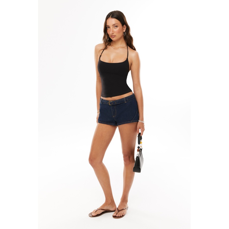 Belted Denim Micro Short|4|6|8|10|12|14|16