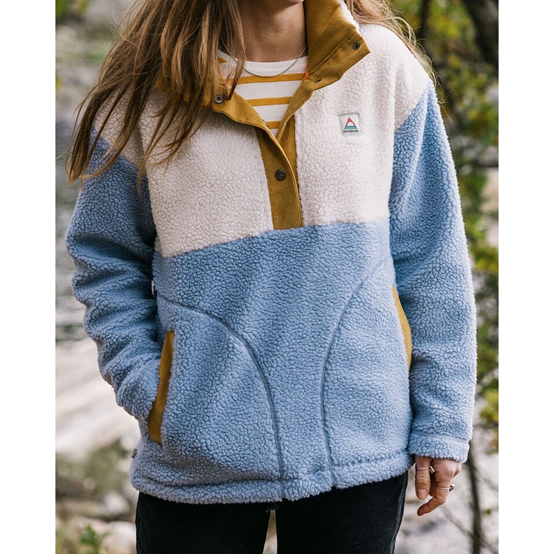 Create recyceltes Deep-Pile Sherpa-Fleece – Blauer Nebel