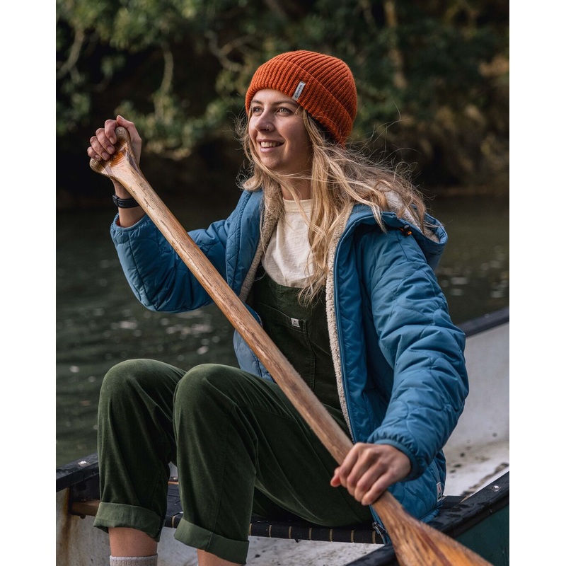 Earthy Recycelte Sherpa-geftterte Isolierjacke – Gewaschenes Blau