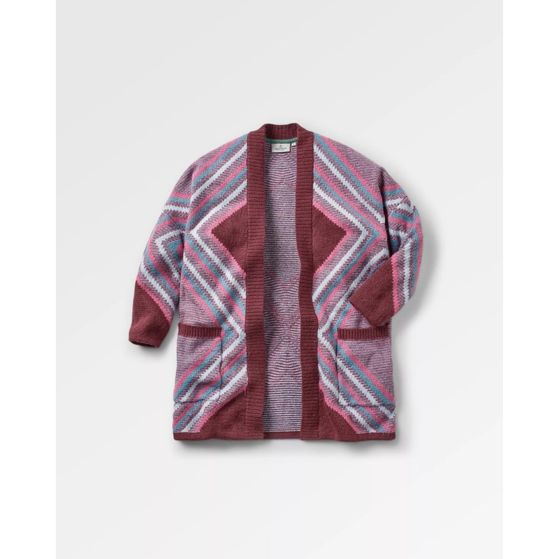 Homestead Recycelter Cardigan – Weinrot